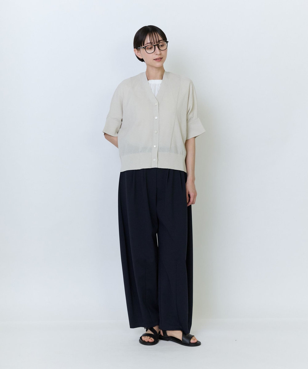LOISIR 綿ナイロンポンチバルーンパンツ ネイビー