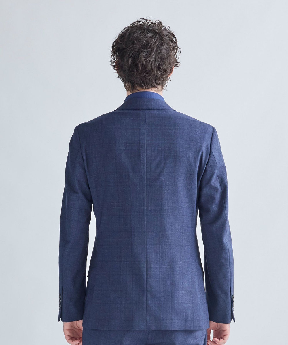 MEN'S BIGI 【Loro Piana/ロロ・ピアーナ】ウール梳毛 グレンチェック柄スーツ ネイビー