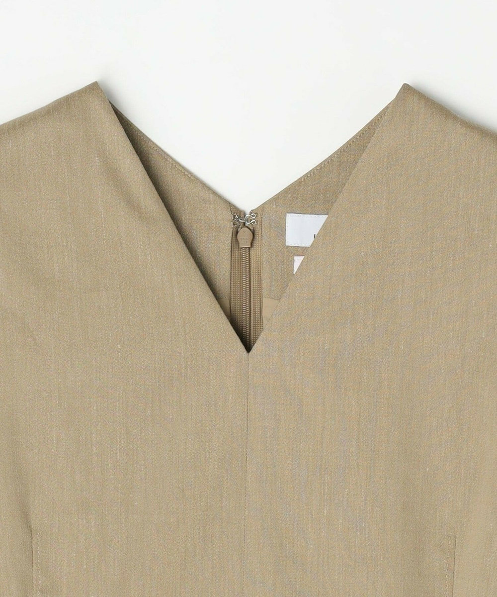 L'EQUIPE COUTURIER ファインリネンクロスワンピース モカ
