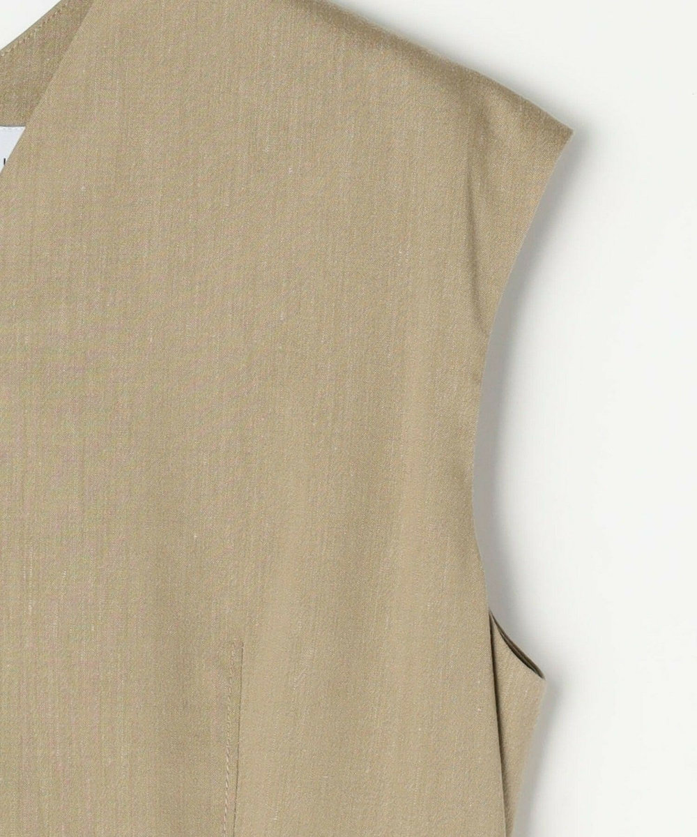 L'EQUIPE COUTURIER ファインリネンクロスワンピース モカ
