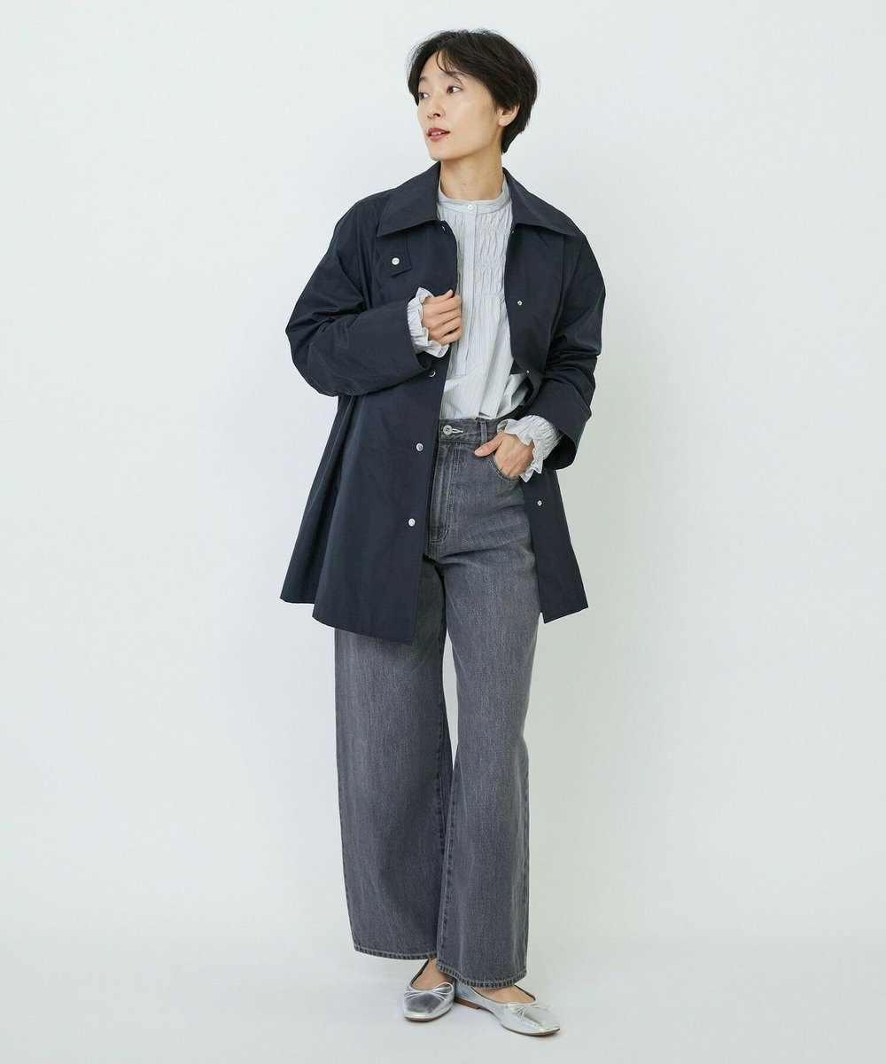 feerique feerique シルキータフタバルカラーコート ブラック
