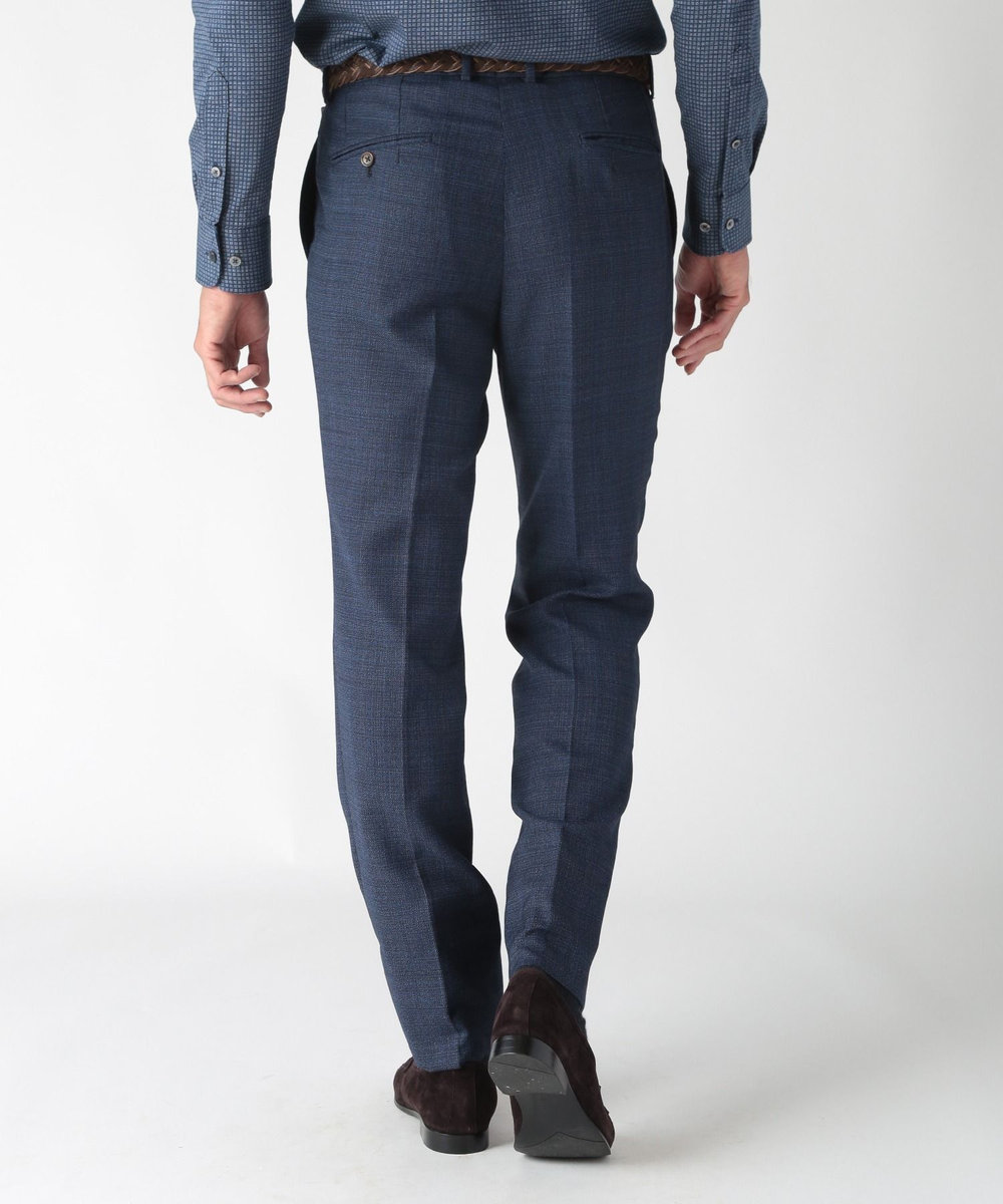 MEN'S BIGI 【ACTIVE TAILOR】ミックスヤーンスラックス ネイビー