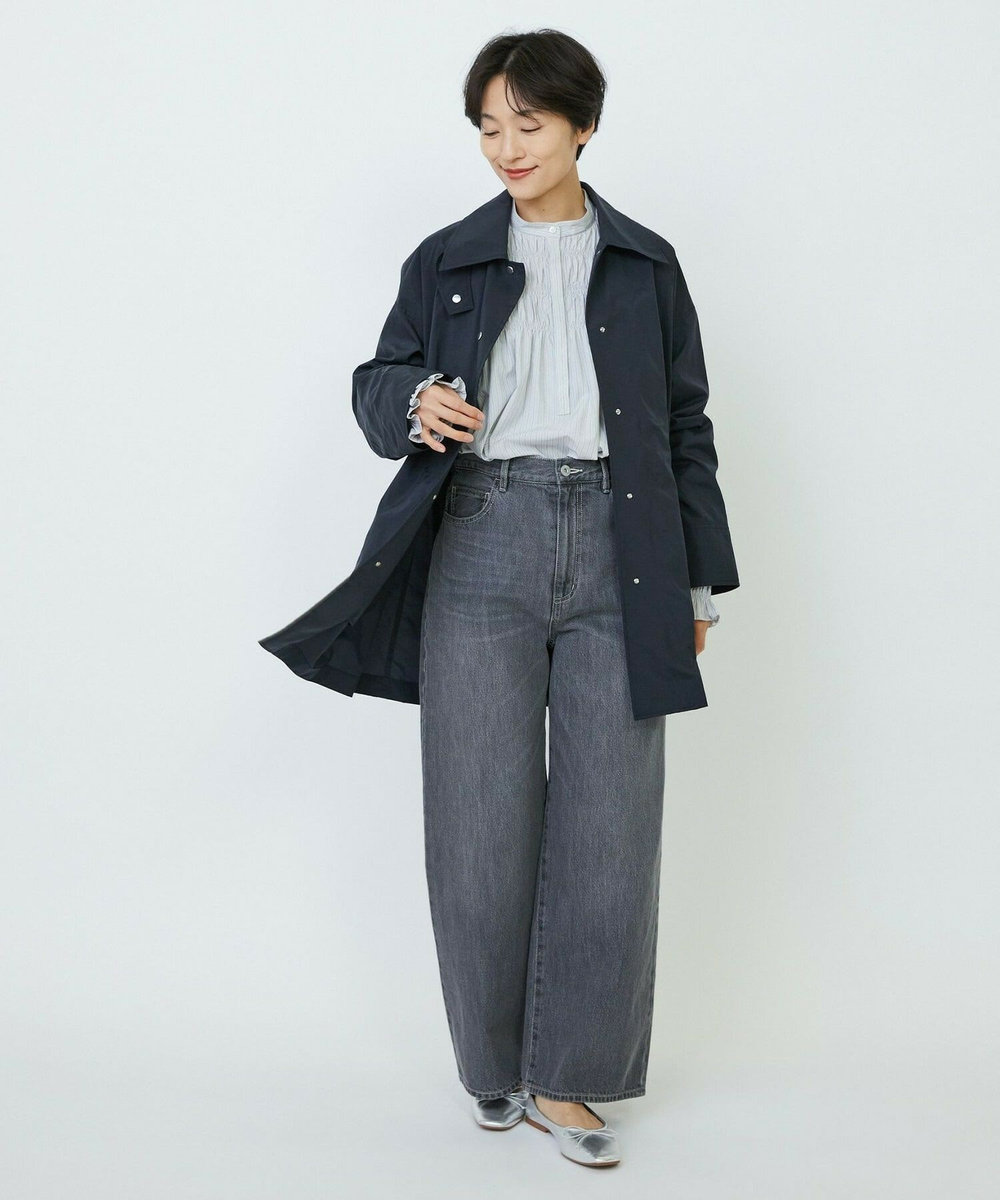 feerique feerique シルキータフタバルカラーコート ブラック