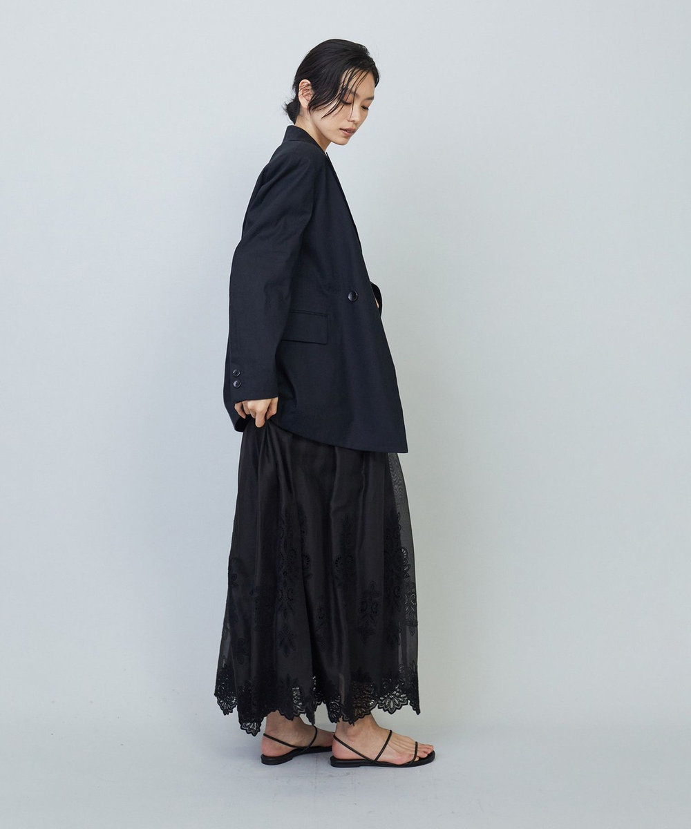 1er Arrondissement ビスコースリネンストレッチジャケット ネイビー