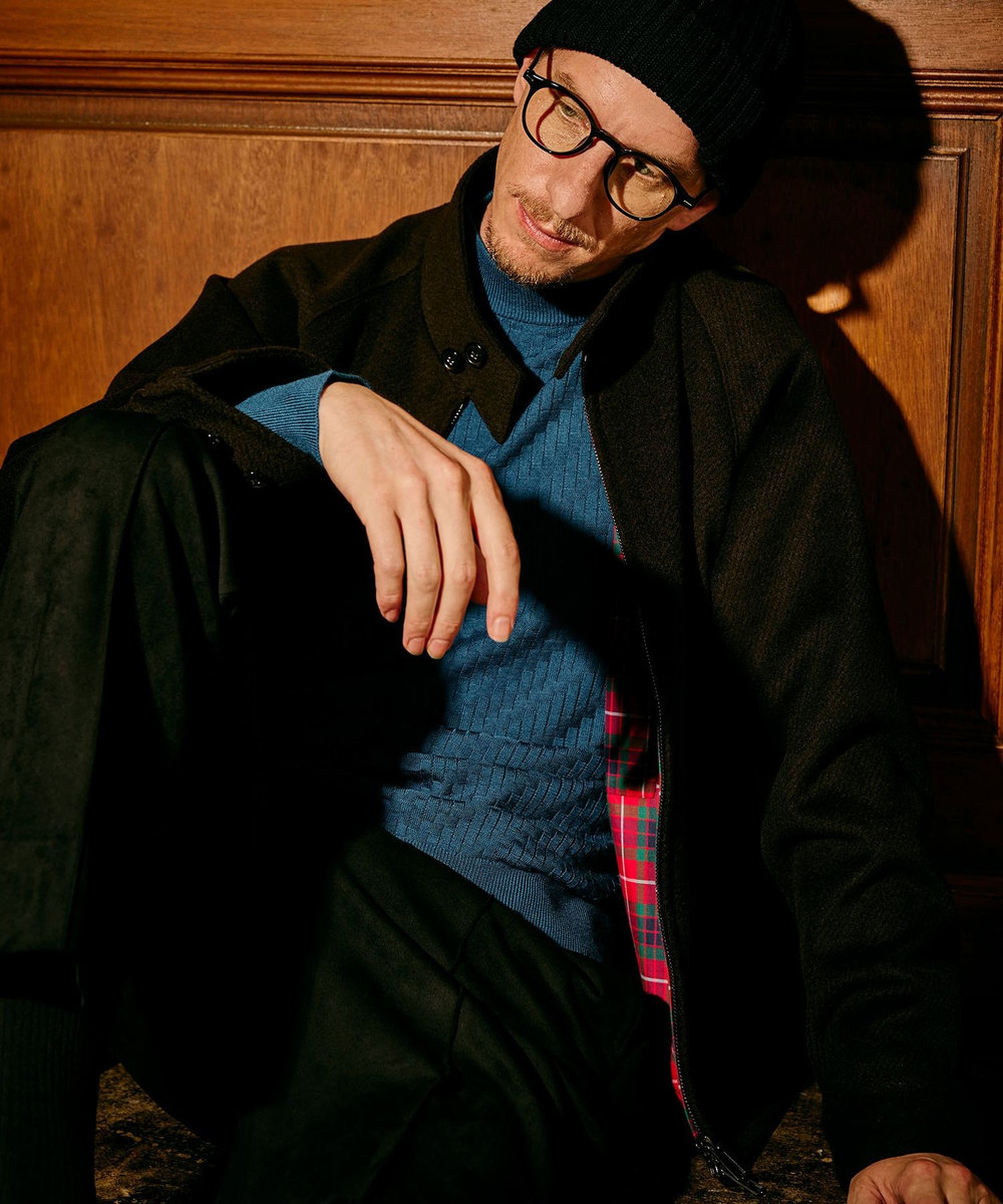 MEN'S BIGI 《別注》BARACUTA ツイルビーバージャージG4ブルゾン ブラック