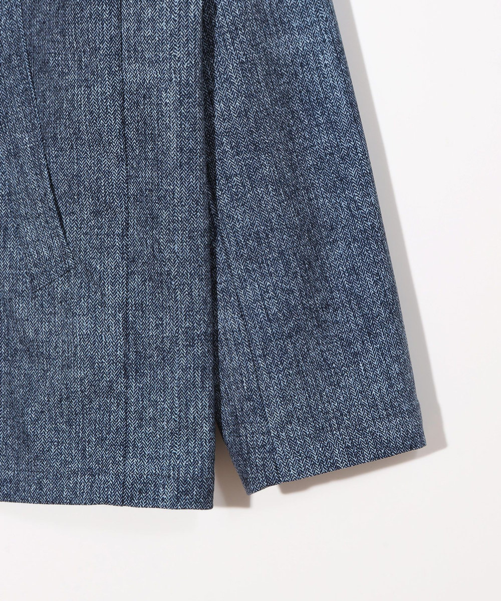 MEN'S BIGI ドットエアーヘリンボーンプリントスタンドカラージャケット＜保温/透湿/撥水/防シワ/ストレッチ＞ ネイビー
