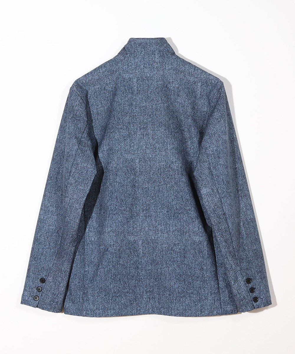 MEN'S BIGI ドットエアーヘリンボーンプリントスタンドカラージャケット＜保温/透湿/撥水/防シワ/ストレッチ＞ ネイビー