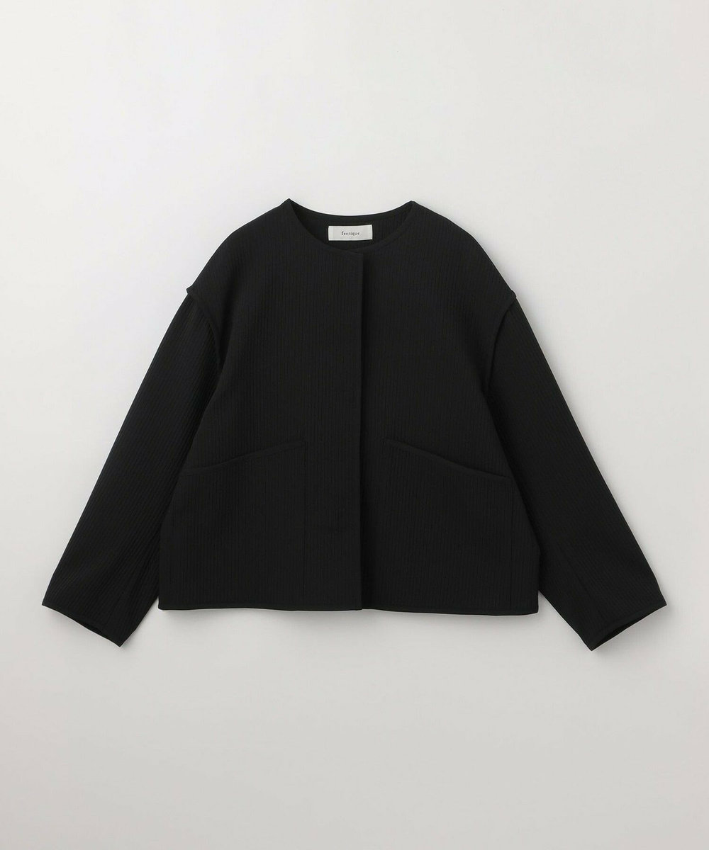 feerique キルトラーレノーカラージャケット ブラック