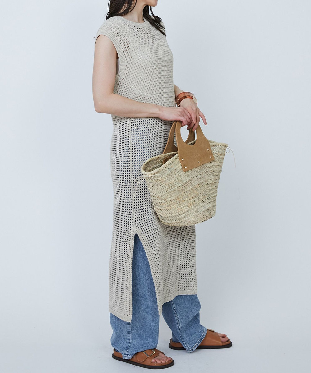 1er Arrondissement メッシュタンクワンピース ベージュ