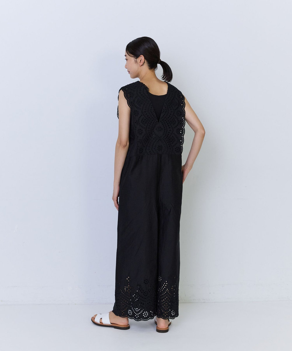 ADIEU TRISTESSE カットワーク刺繍サロペット ブラック