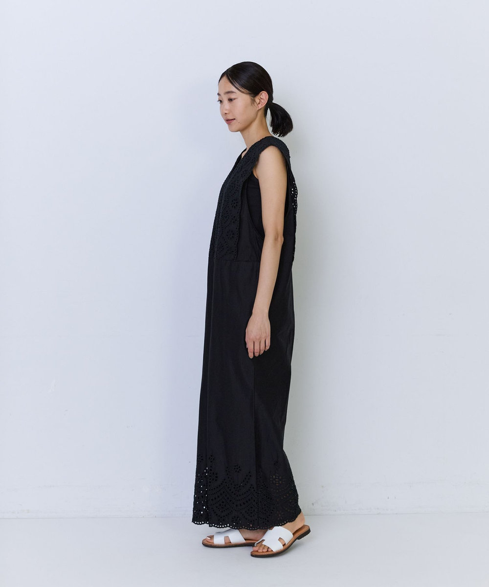 ADIEU TRISTESSE カットワーク刺繍サロペット ブラック