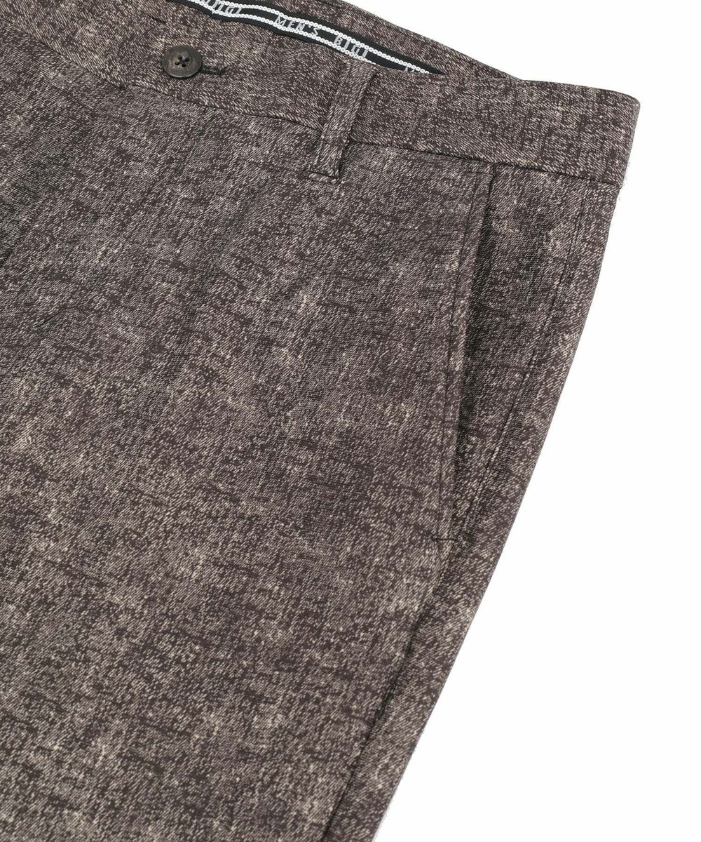 MEN'S BIGI 【ACTIVE TAILOR/アクティブテイラー】ヒートパフォーマーツイード調プリントスラックスパンツ ブラウン