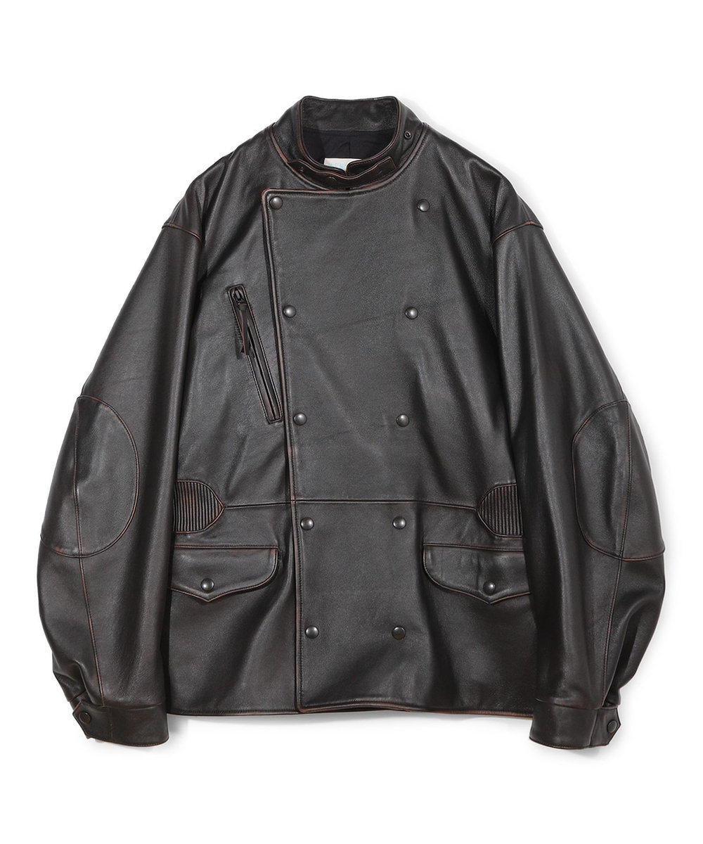 MEN'S BIGI 【50th Anniv . 菊池武夫】AGED SHEEPSKIN LEATHER JACKET ブラウン