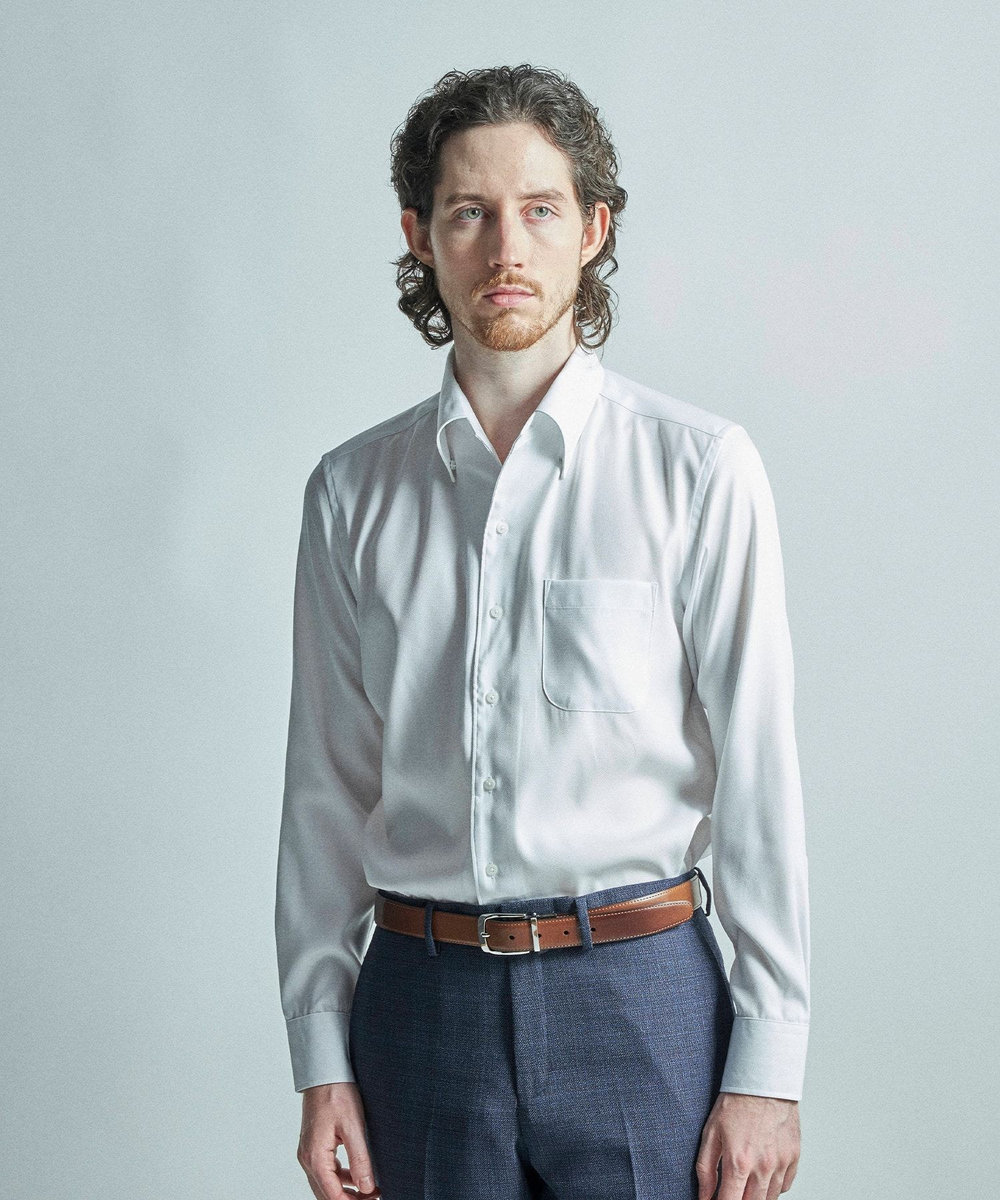 MEN'S BIGI 【ACTIVE TAILOR/アクティブテイラー】クールマックスロイヤルオックスドレスシャツ＜吸水速乾/イージーケア＞ ホワイト