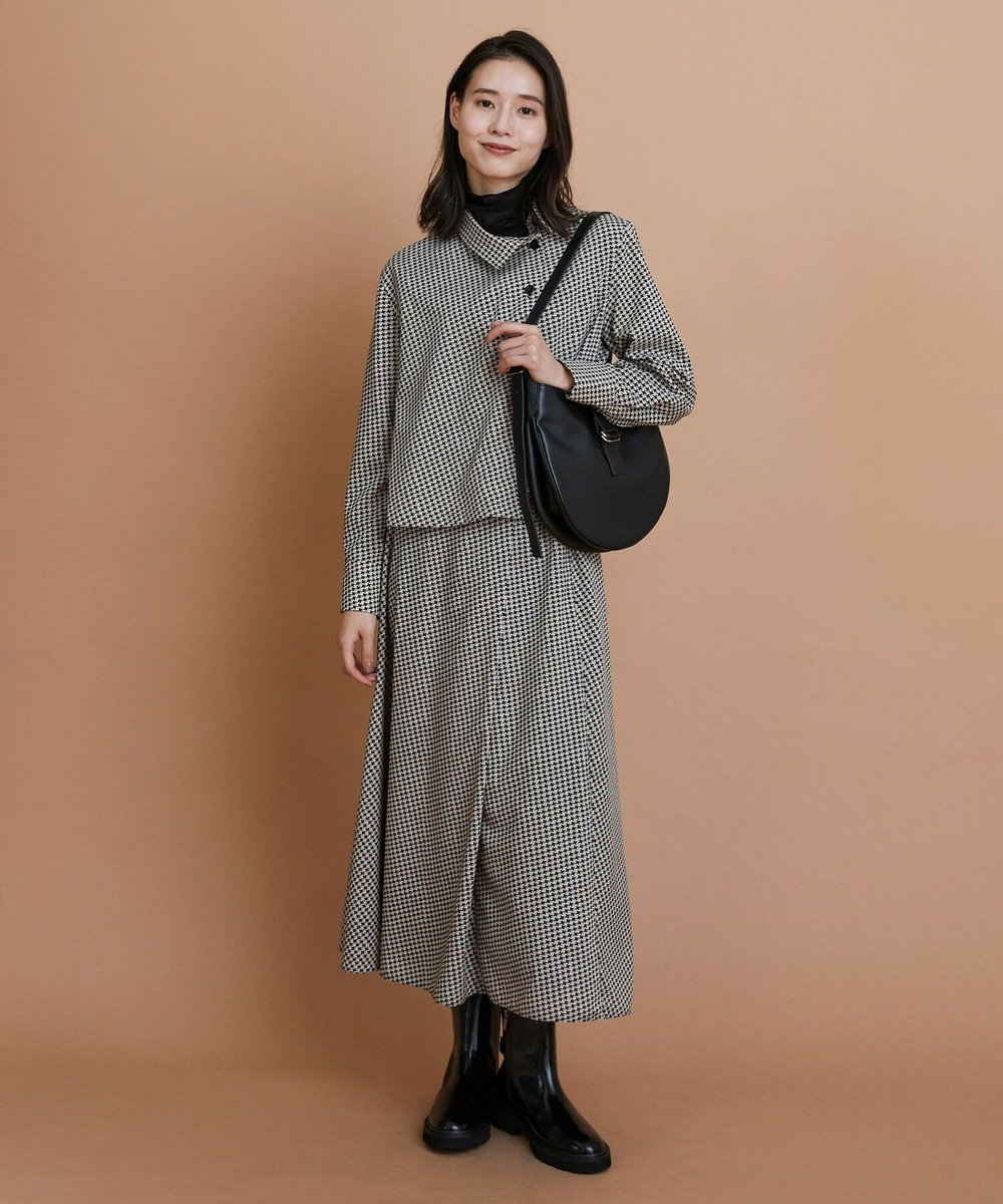 L'EQUIPE ハウンドトゥースプリントスカート ブラック系その他
