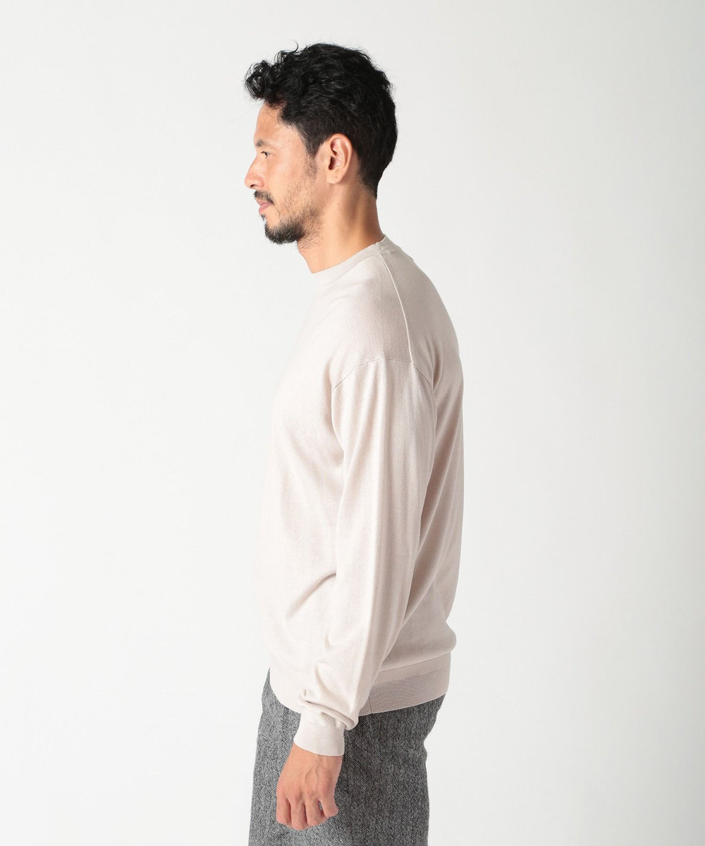 MEN'S BIGI 16Gハイゲージクルーニットソー ベージュ