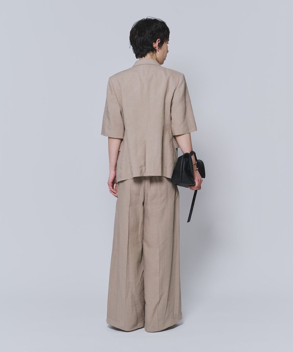 1er Arrondissement リネンビスコースジャケット キャメル