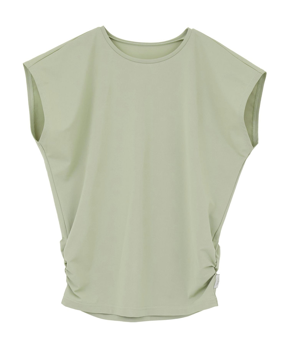 Julier 【定番】Ecocoフレンチスリーブトップス/エコ・UVカット・吸汗速乾・ハイストレッチ・ホットヨガ対応・ラッシュガード カーキ