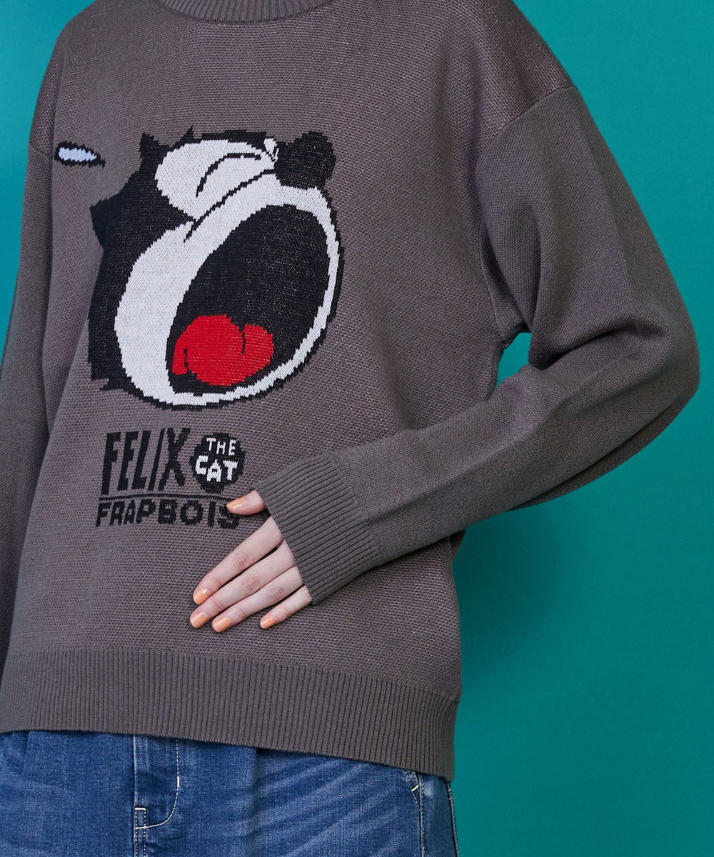 FRAPBOIS FELIX フェイスニット チャコールグレー