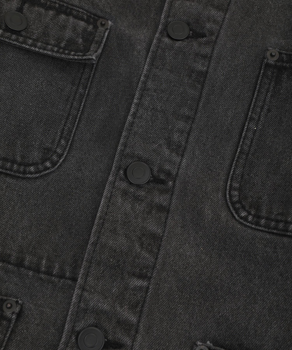 MEN'S BIGI デニムカバーオールジャケット ブラック