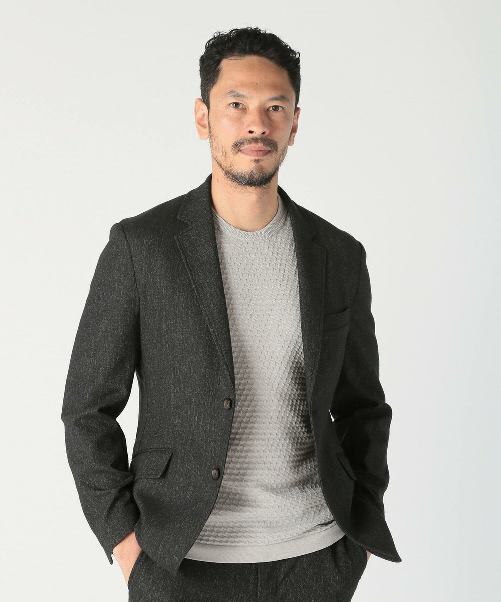 MEN'S BIGI 【ACTIVE TAILOR/アクティブテイラー】カラミメッシュストレッチジャケット<ストレッチ><通気性> ブラック