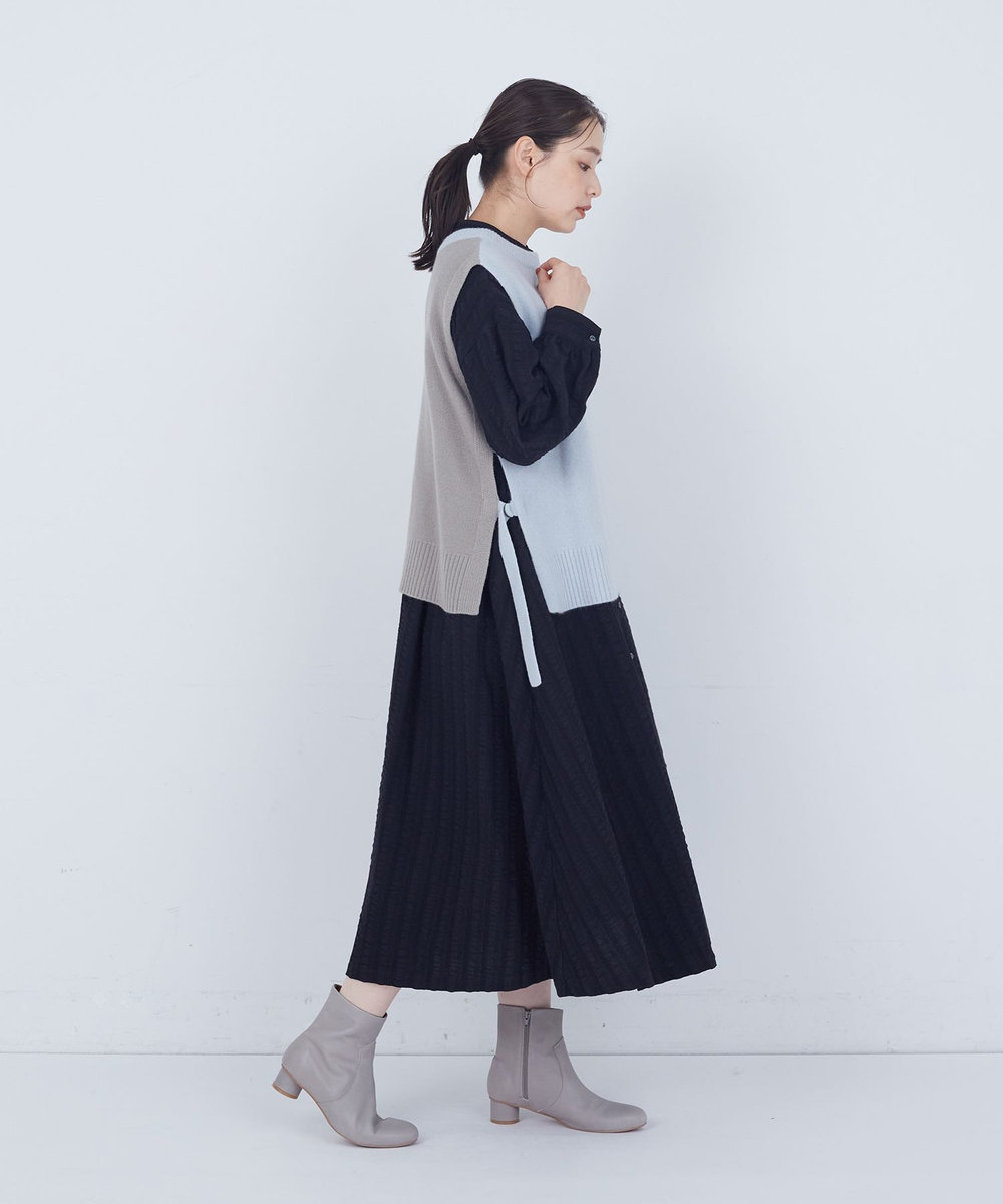 ADIEU TRISTESSE 【2way】AQUAウールカシミヤベスト サックスブルー