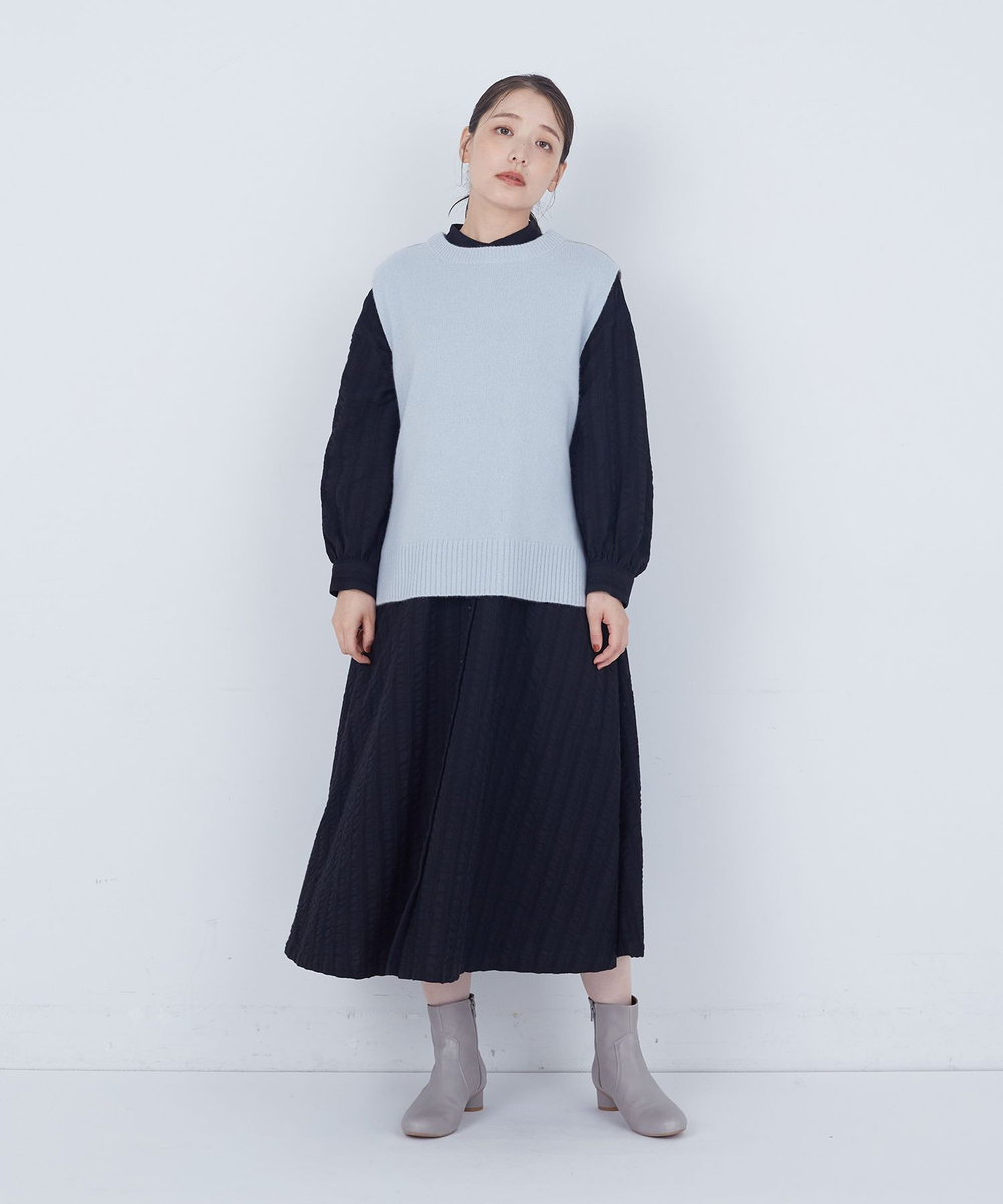 ADIEU TRISTESSE 【2way】AQUAウールカシミヤベスト サックスブルー