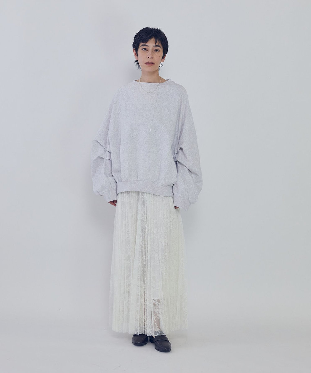 1er Arrondissement ＜COGTHEBIGSMOKE (コグ ザ ビッグ スモーク)＞“LEILA WIDE CUFF"スウェット ライトグレー