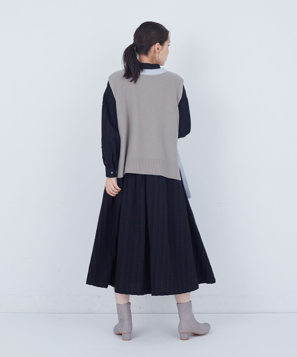 ADIEU TRISTESSE 【2way】AQUAウールカシミヤベスト サックスブルー