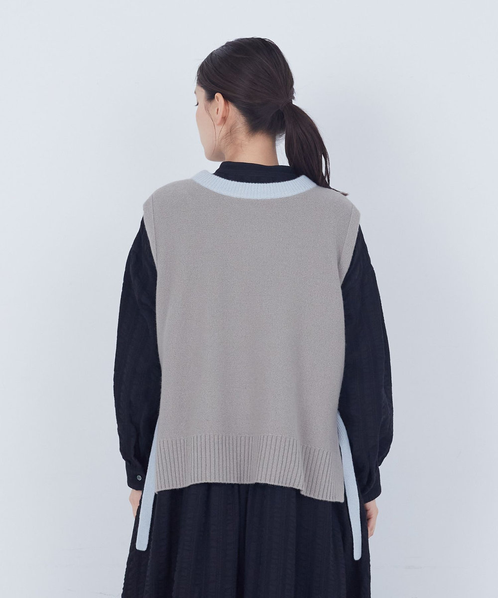 ADIEU TRISTESSE 【2way】AQUAウールカシミヤベスト サックスブルー