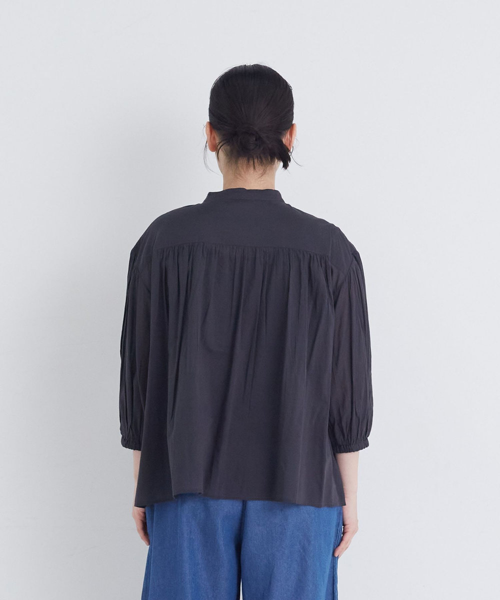 congés payés ADIEU TRISTESSE 【FAVE】インドコットンシャーリングブラウス チャコールグレー