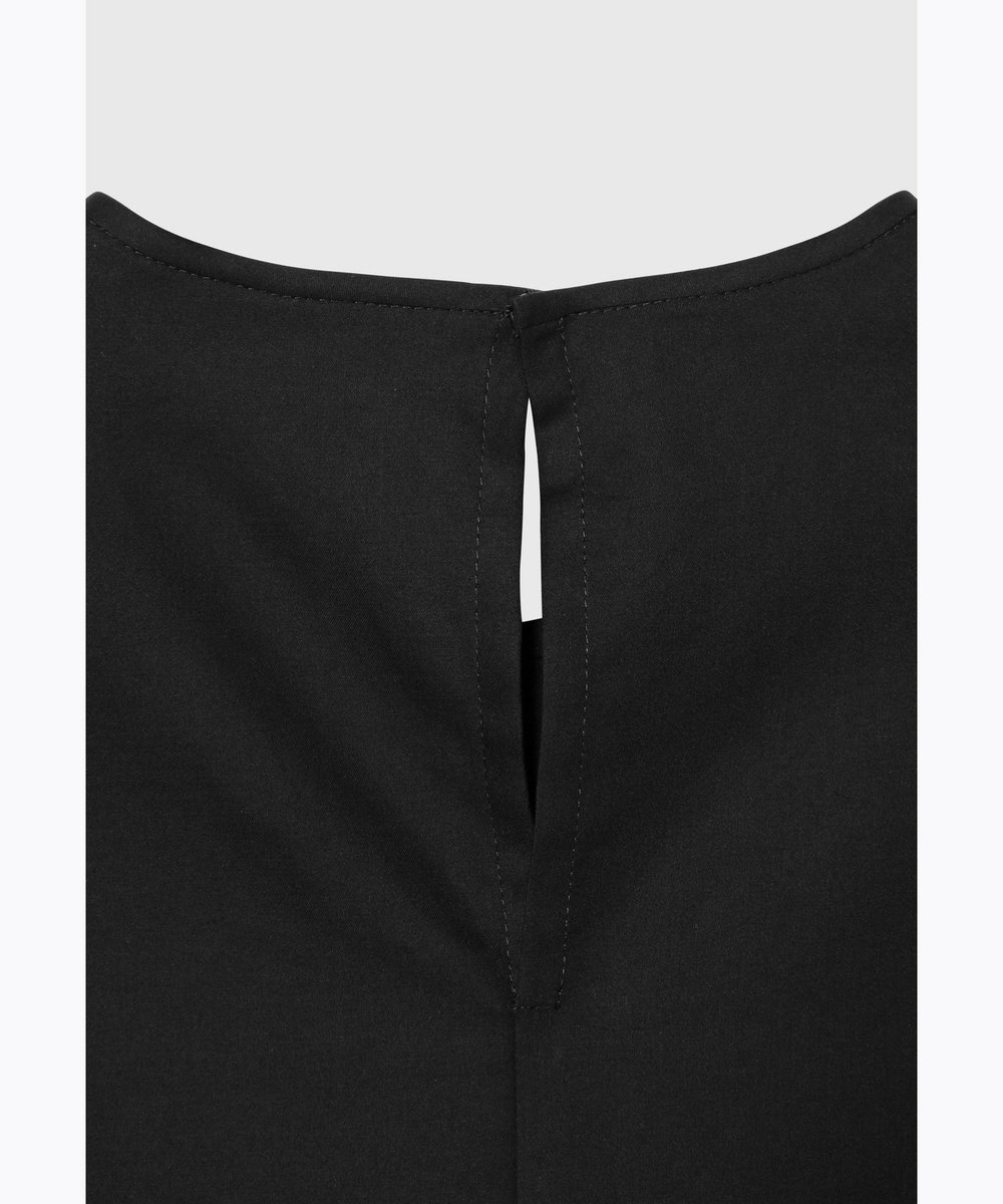 DÉPAREILLÉ COTTON TYPEWRITER PEPLUM BLOUSE / コットンタイプライターペプラムブラウス ブラック