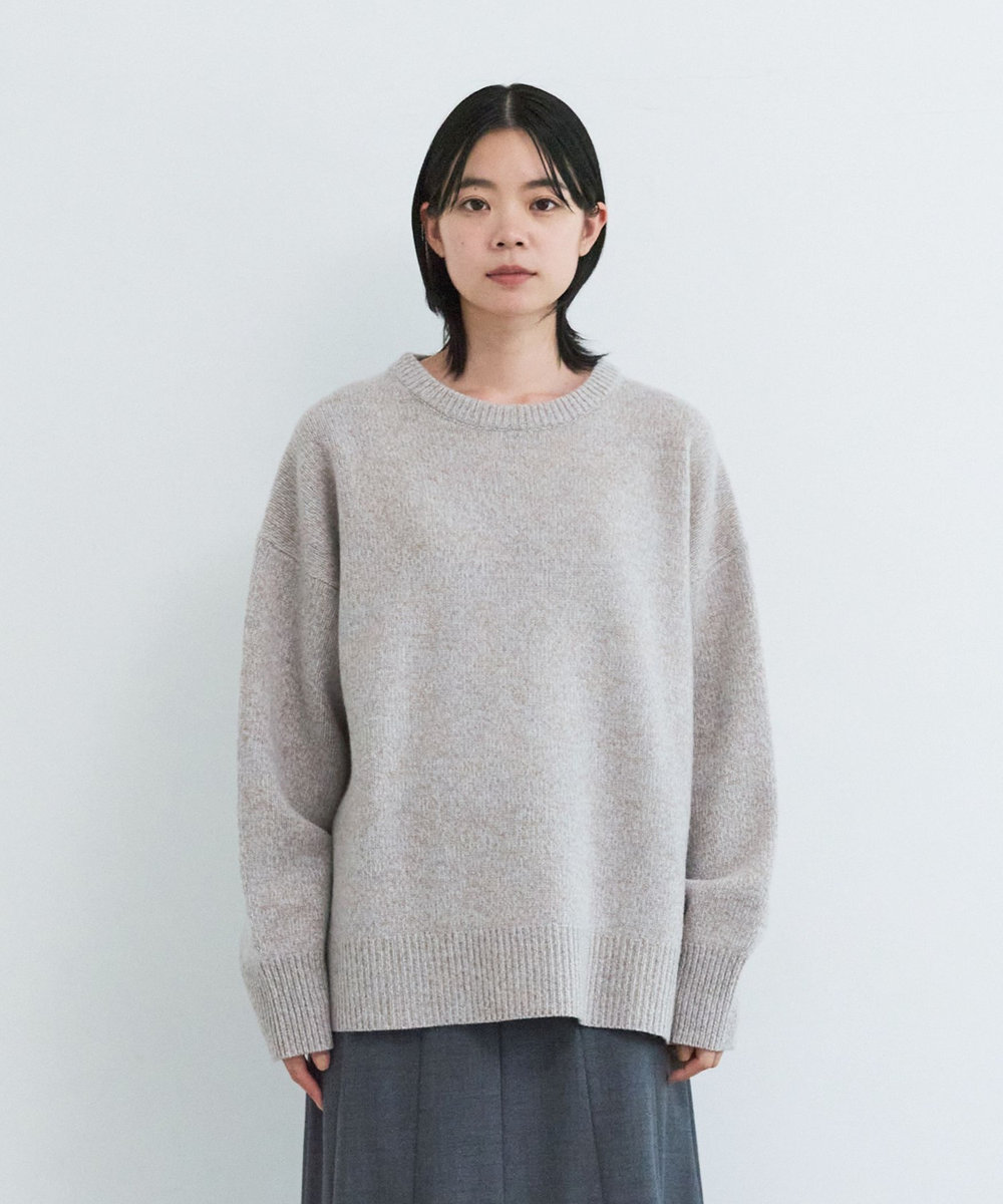LOISIR メリノウール撚り杢天竺プルオーバー ベージュ系その他