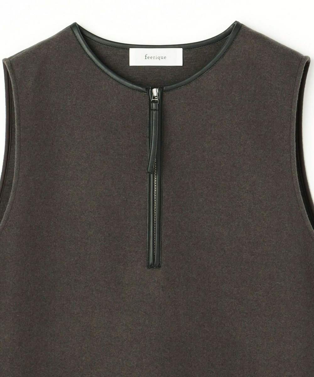 feerique Lサイズ（大きいサイズ） 【大きいサイズ】feerique 　ウールライクジャンパースカート チャコールグレー