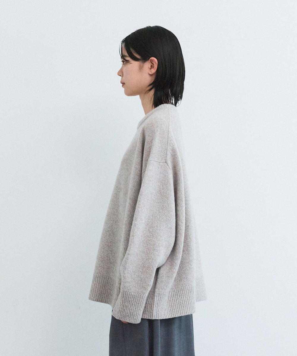LOISIR メリノウール撚り杢天竺プルオーバー ベージュ系その他