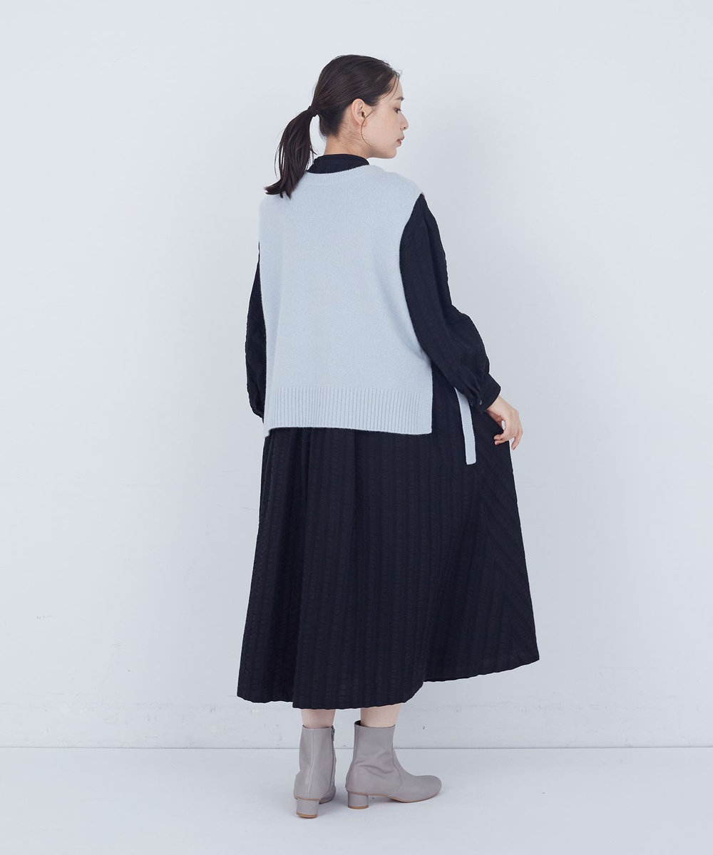 ADIEU TRISTESSE 【2way】AQUAウールカシミヤベスト サックスブルー