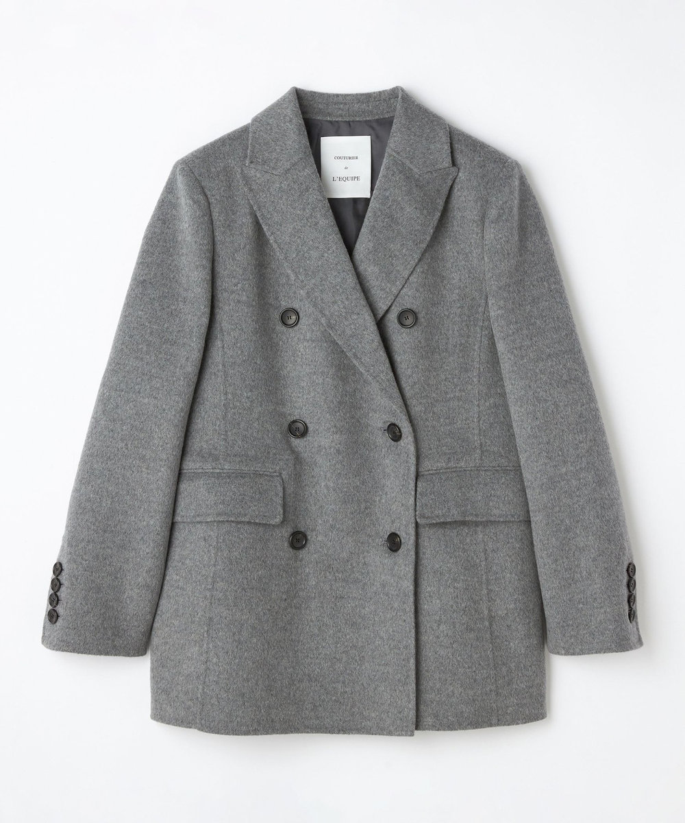 L'EQUIPE COUTURIER W/CASHリバージャケットコート ライトグレー