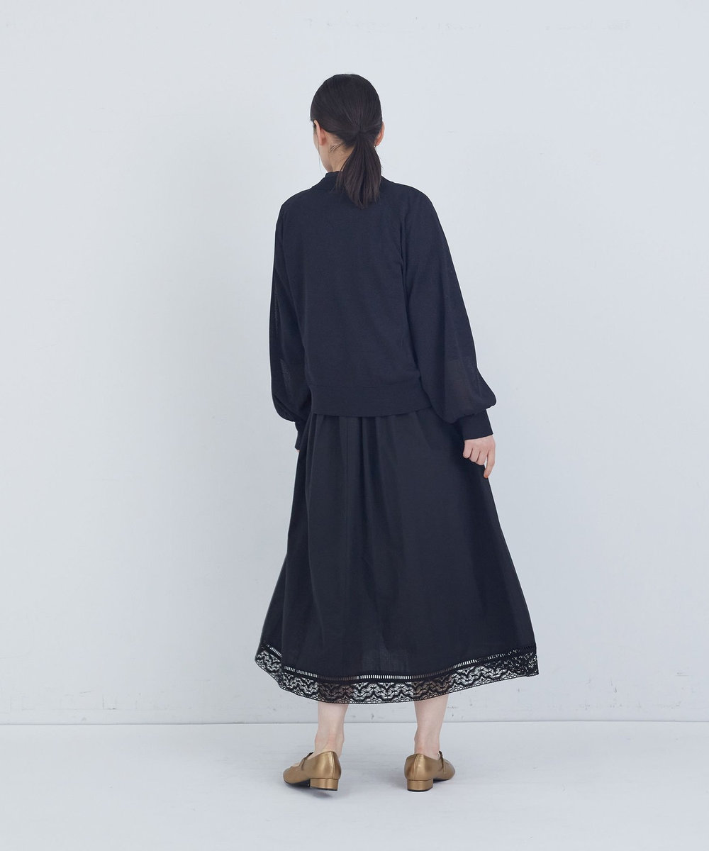 ADIEU TRISTESSE ペーパーポリエステルニットブルゾン ブラック