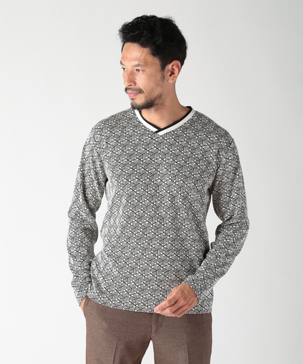 MEN'S BIGI フクレジャカードロングＴシャツ ホワイト系その他