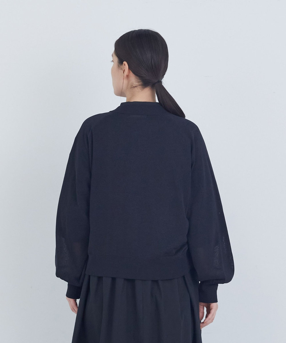 ADIEU TRISTESSE ペーパーポリエステルニットブルゾン ブラック