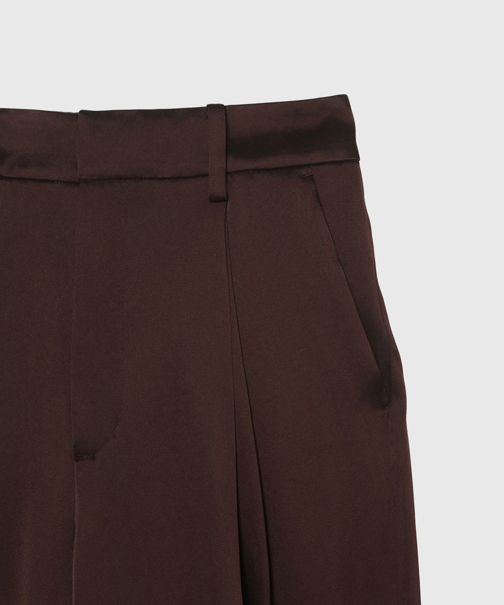 DÉPAREILLÉ SATIN FLARE PANTS / サテンフレアパンツ ブラウン