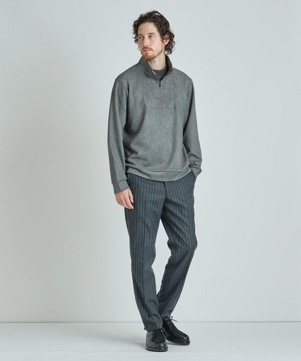 MEN'S BIGI スエードフェイクレイヤードプルオーバー グレー