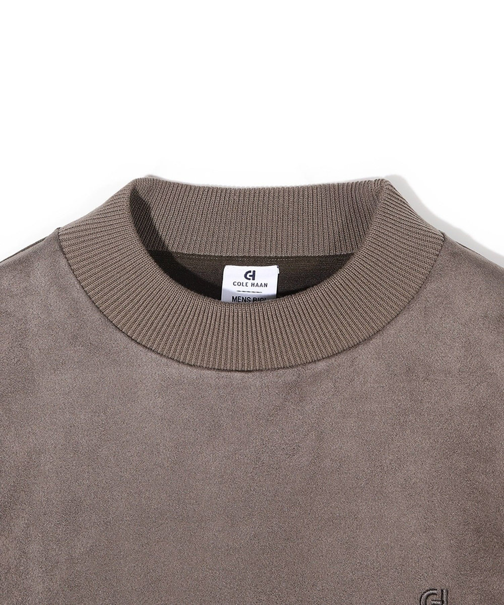 MEN'S BIGI 【COLE HAAN/コール ハーン】別注スエードタッチモックネックロングTシャツ チャコールグレー