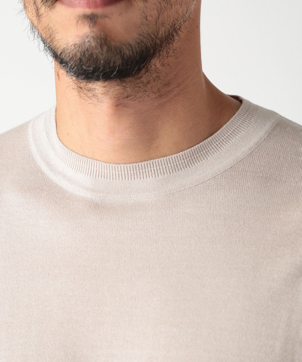MEN'S BIGI 16Gハイゲージクルーニットソー ベージュ
