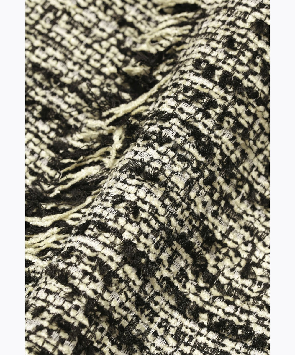 DÉPAREILLÉ FANCY TWEED V NECK GILET / ファンシーツィードVネックジレ ブラック