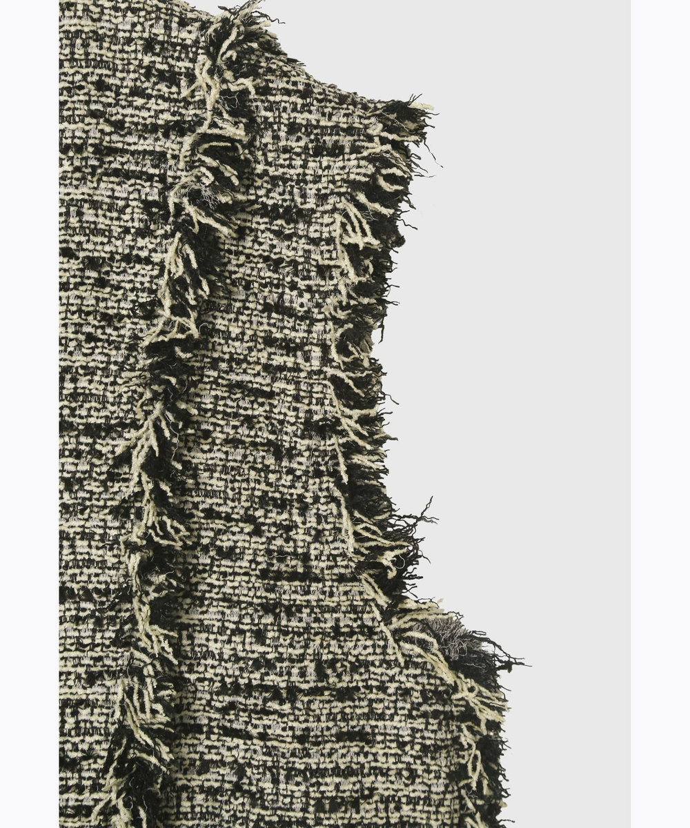 DÉPAREILLÉ FANCY TWEED V NECK GILET / ファンシーツィードVネックジレ ブラック