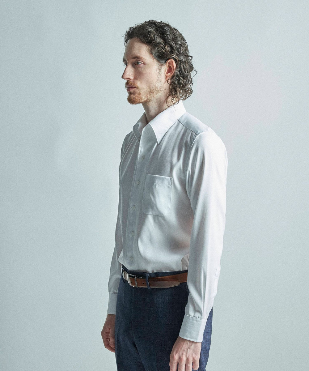 MEN'S BIGI 【ACTIVE TAILOR/アクティブテイラー】クールマックスロイヤルオックスドレスシャツ＜吸水速乾/イージーケア＞ ホワイト