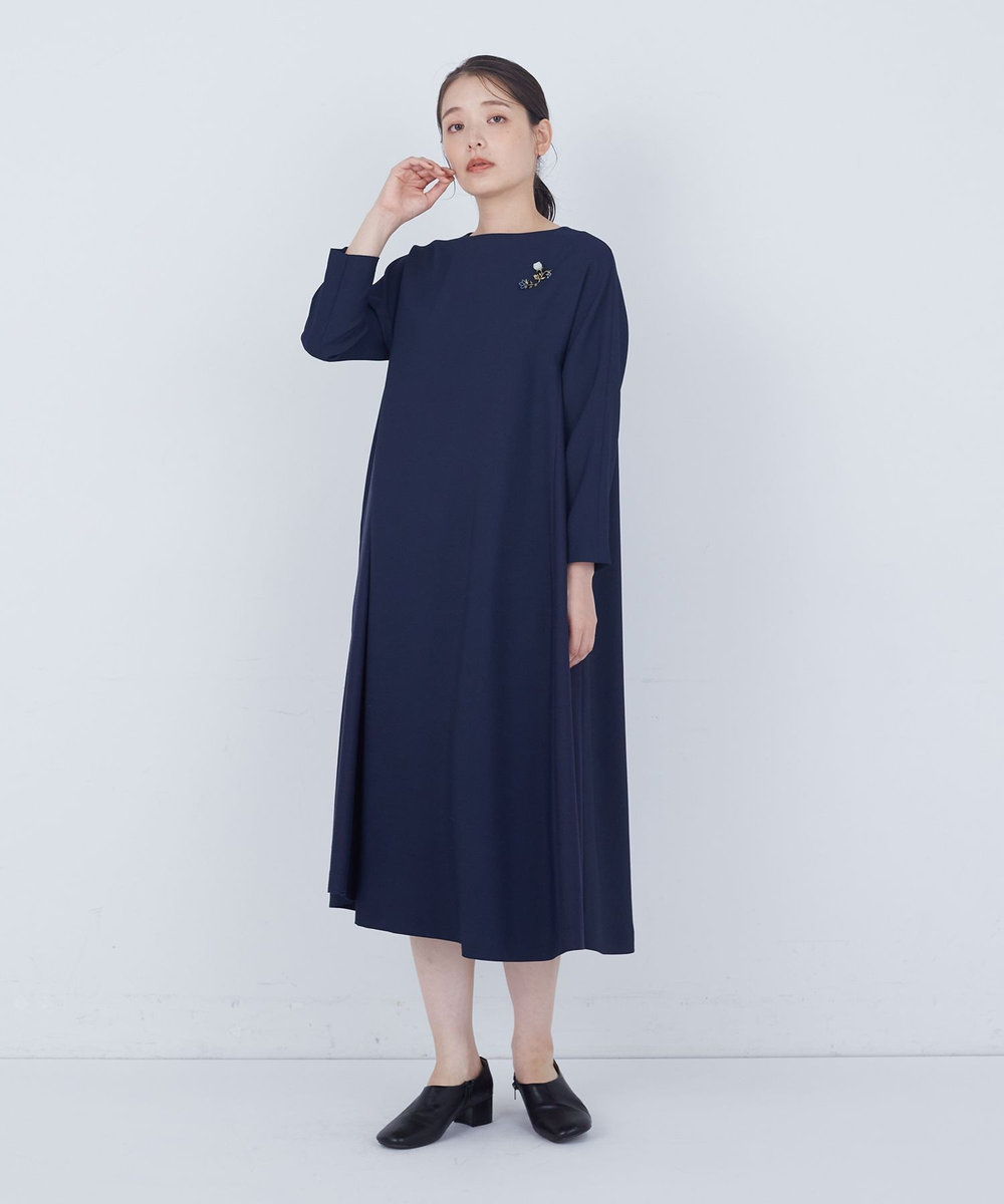 ADIEU TRISTESSE 両サイドお花ブローチ ターコイズブルー