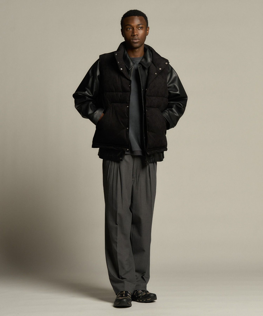 MEN'S BIGI セミワイドスラックス グレー