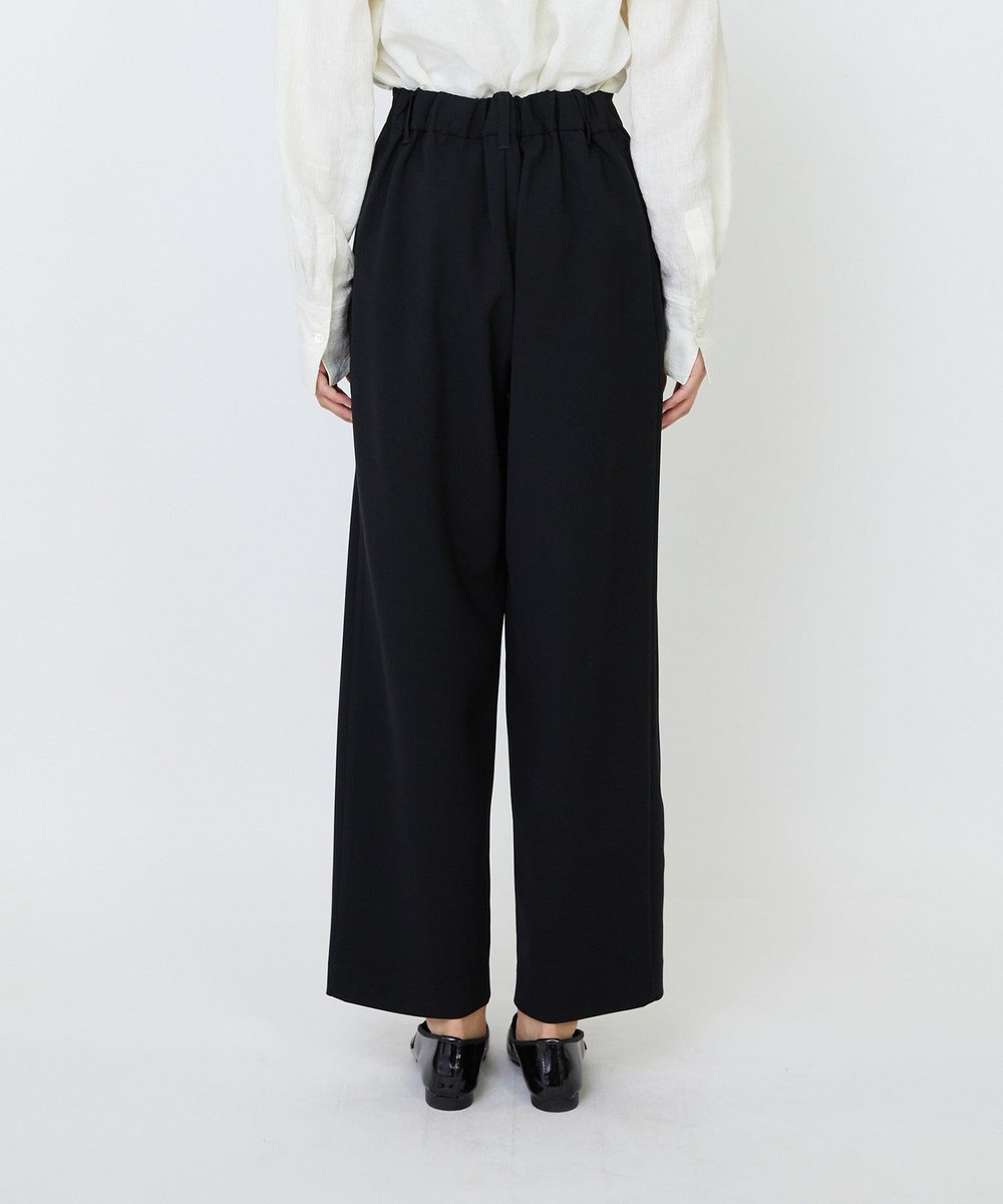 LOISIR エコダブルクロスクロップドパンツ ブラック